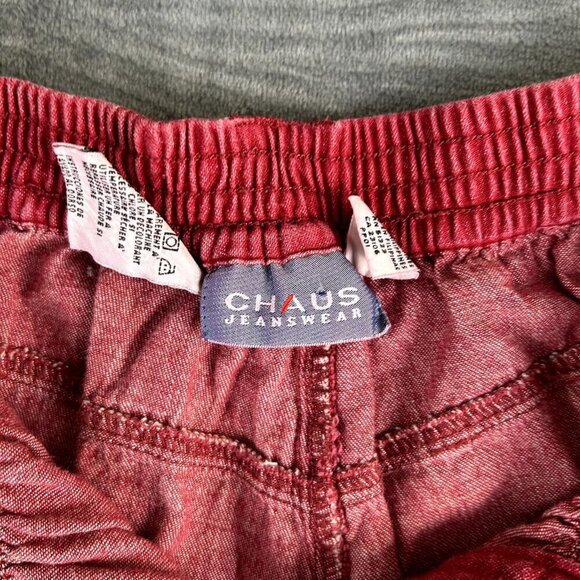 Vintage Chaus Womens SZ 6 Midi Red Button Front Denim Skirt Western Cowgirl 90's - Picture 6 of 9